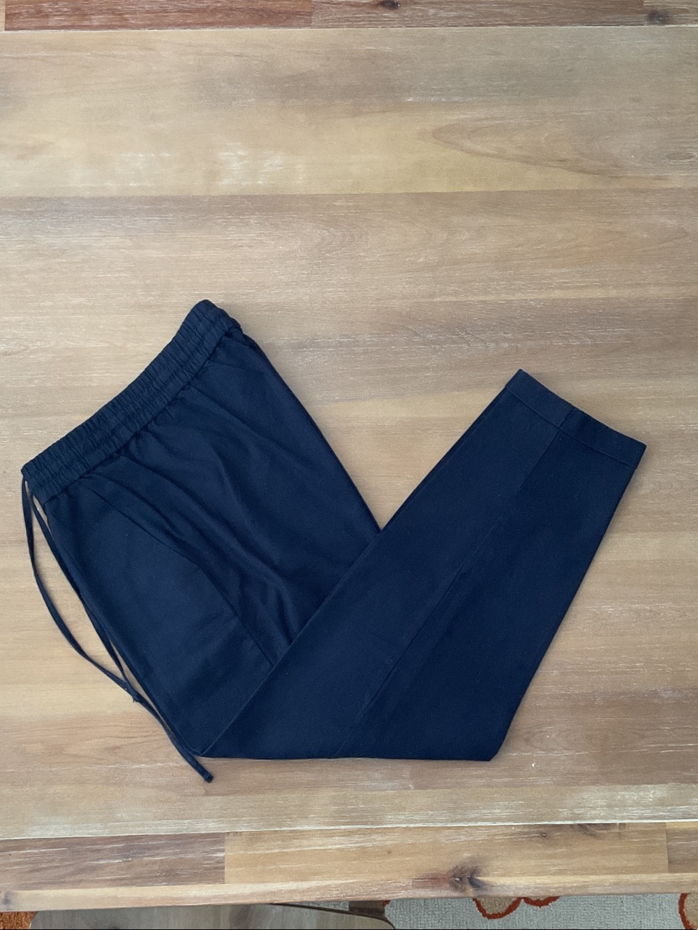 J. Crew Factory Navy Linen/Cotton Drawstring Waist Pants